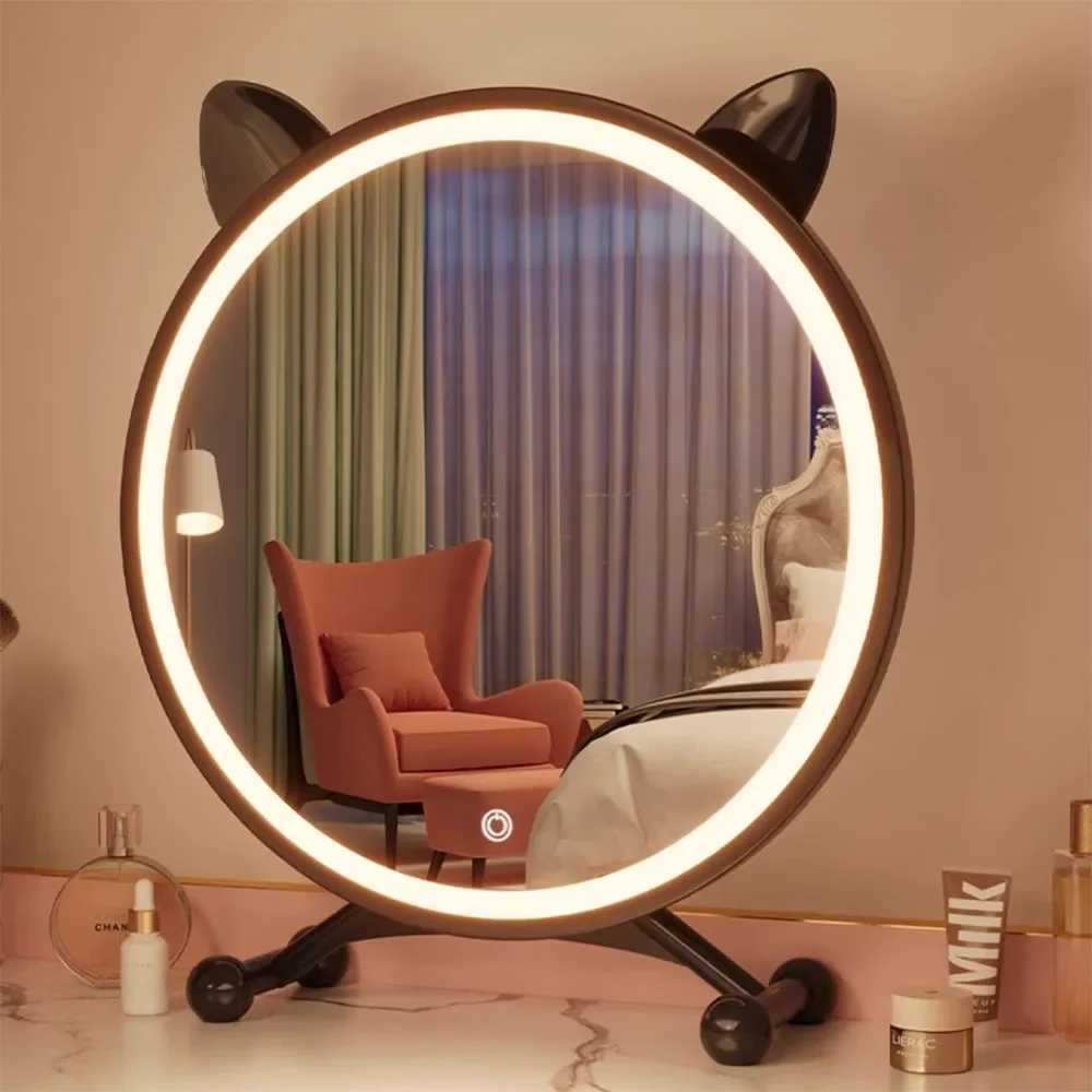 Desk Mirror Aesthetic Makeup Mirror Women Princess Luxury Small Beauty Mirror Modern Home Living Room Decoration Z250807