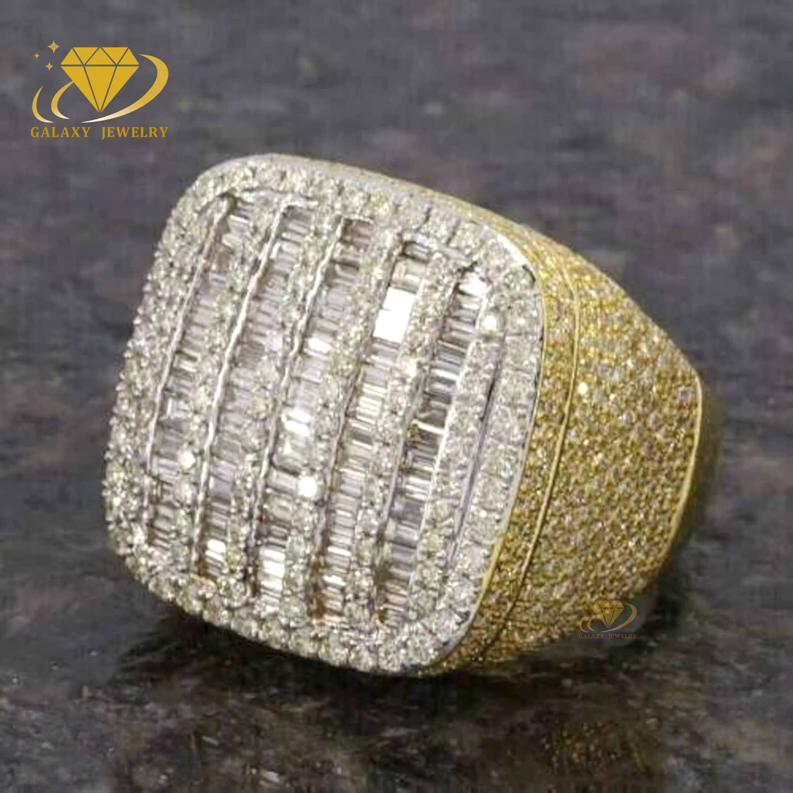 Latest Ring Designs Gold Plated Real 925 Sterling Silver Moissanite Iced Out Jewelry Men Custom Fine Finger Ring
