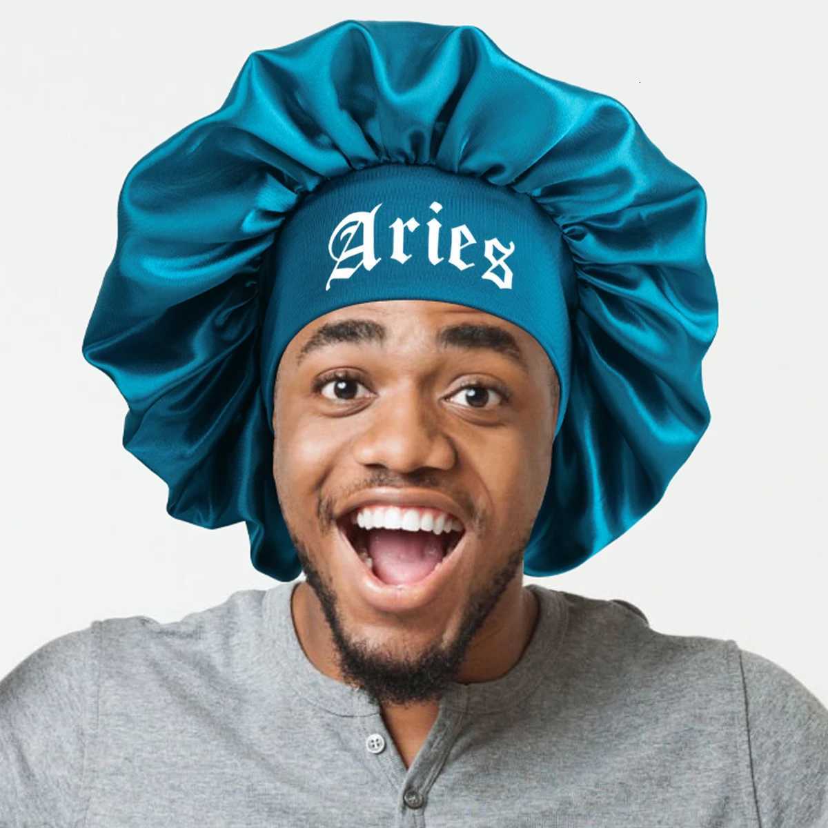 1PConstellation Printing Satin Wide Band Sleep Bonnet Soft Sleeping Bonnet with Wrap Band Make Up Washing Face Daily Use Bonnet Z250808