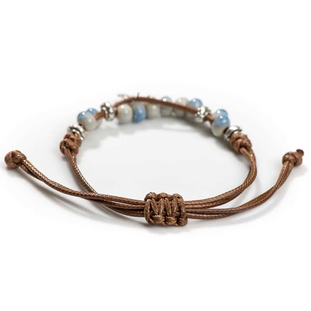 Handmade Butterfly Ceramic Cracked Ice Vintage Adjustable Bracelets Elastic Cord Bohemian Chic Jewelry Unique Gift H920 Z250807