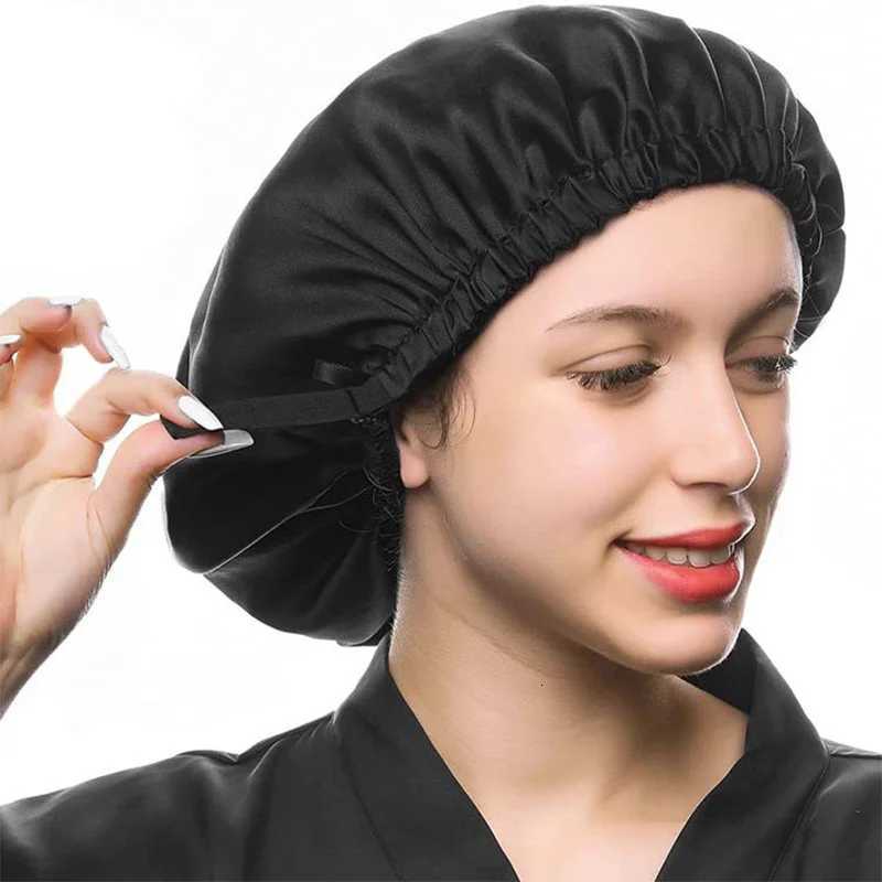 Birdtree Mulberry Silk Bonnet Women Double Layer Sleeping Night Cap Pure Hair Wrap Elastic Headwrap A34324M Z250808