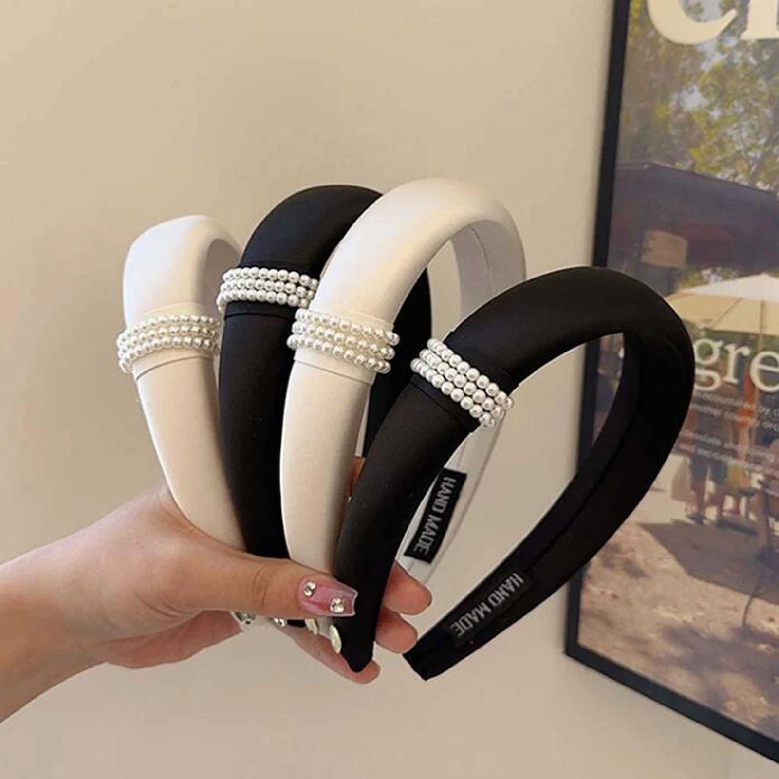 PROLY New Fashion Band For Women Side Knot Pearls Hair Accessories Autumn Solid Color Gentleman Casual Hair Accessories Y250808