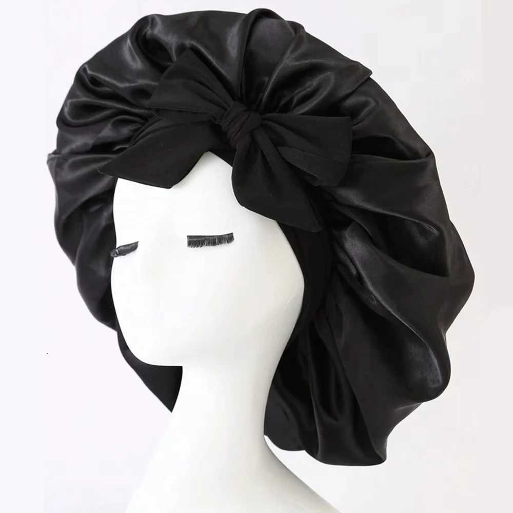 Satin Bonnet Silk Bonnet Adjustable Bonnet for Sleeping Hair Caps with Tie Band Bonnets for Women Men Hair Styling Accessories Z250808