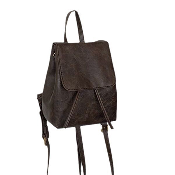 2025 Autumn New Women's Backpack fashion Leather Texture Small Backpack Retro PU Soft Leather Leather Texture Commuter Small Backpack Autumn New 