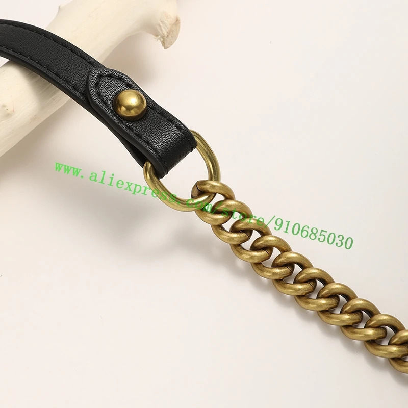 Black Leather Vintage Golden Chain Shoulder Strap For ner Women Marm0nt Handbag Lady Flap Bag Carry Belt Replacement 120cm 250801
