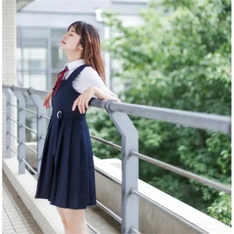 Japanese Pleated Dress Suit Jk Uniform Basic White LongShortsleeved Sailor Kansai Flaperon Preppy 250729
