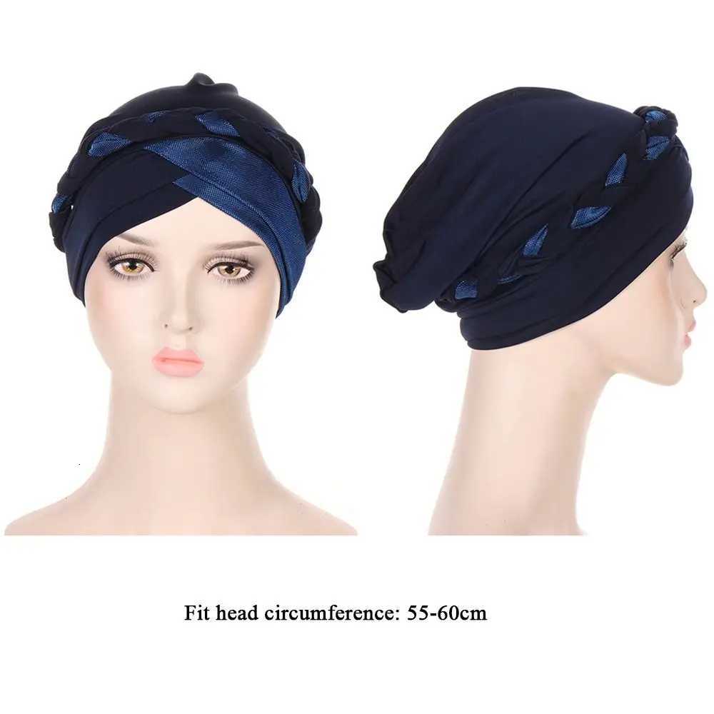 Lady Islamic Headwear Braid Head Wrap Chemo Cap Turban Hat Sleep Cap Cancer Hat Z250808