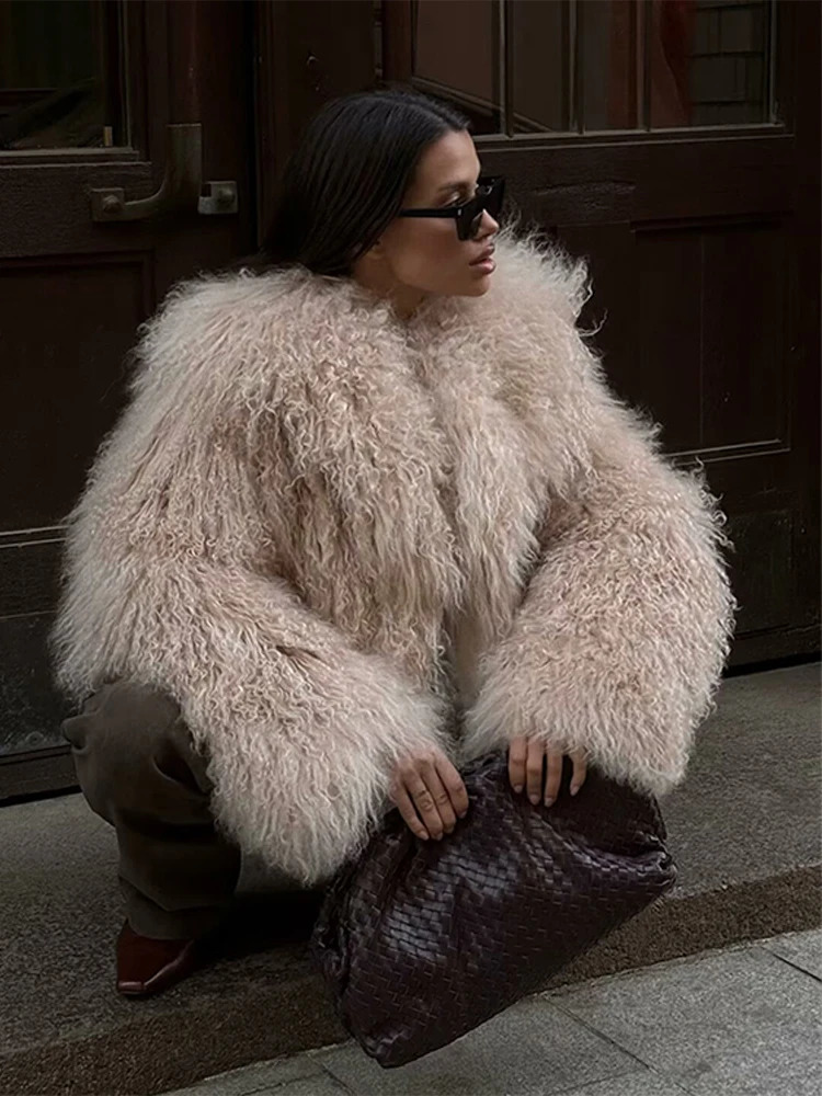 In Winter Fluffy Faux Fur Coats For Women Elegant Long Sleeve Warm Jackets Female Street Office Lady Chic Outerwear 250806