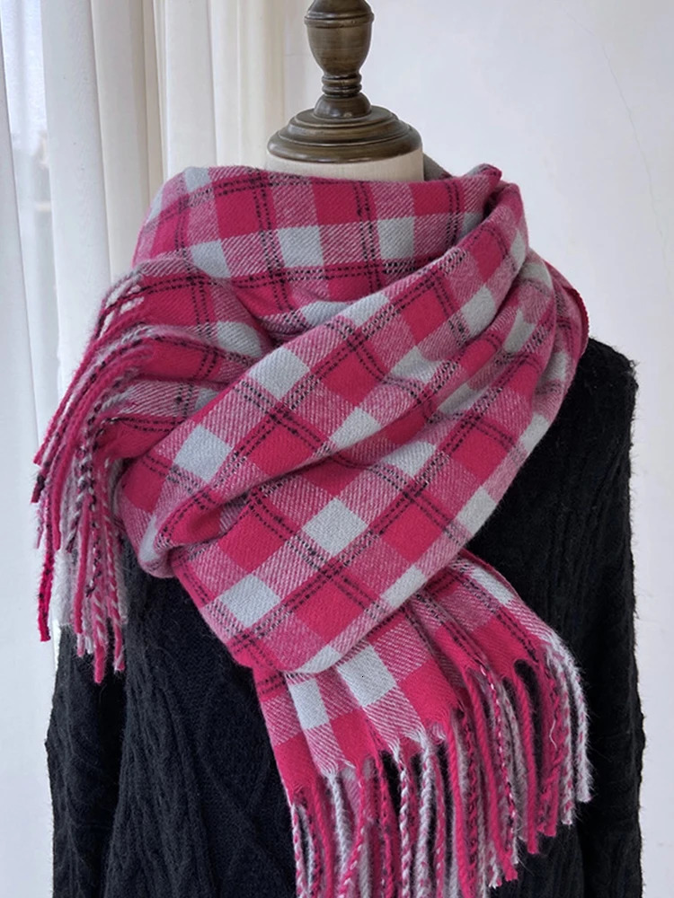 Sweet Vintage Scarf Headscarf Winter Women Ladies Men Preppy Plaid Scarve Soft Pashmina Mujer Male Foulard Wrap Shawl Unisex 250807