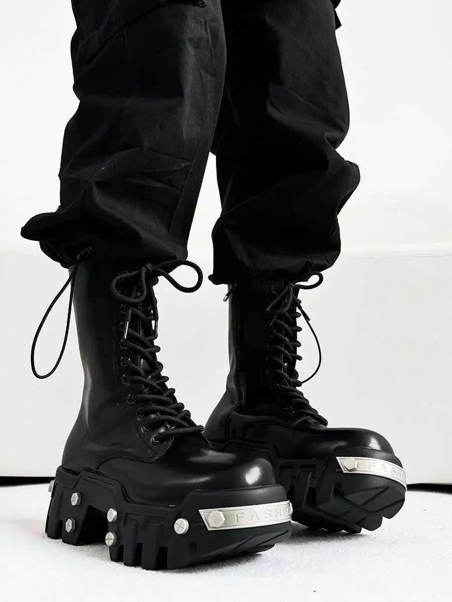 Winter Thick-soled High-top Locomotive Bulldozer Boots Men 250805