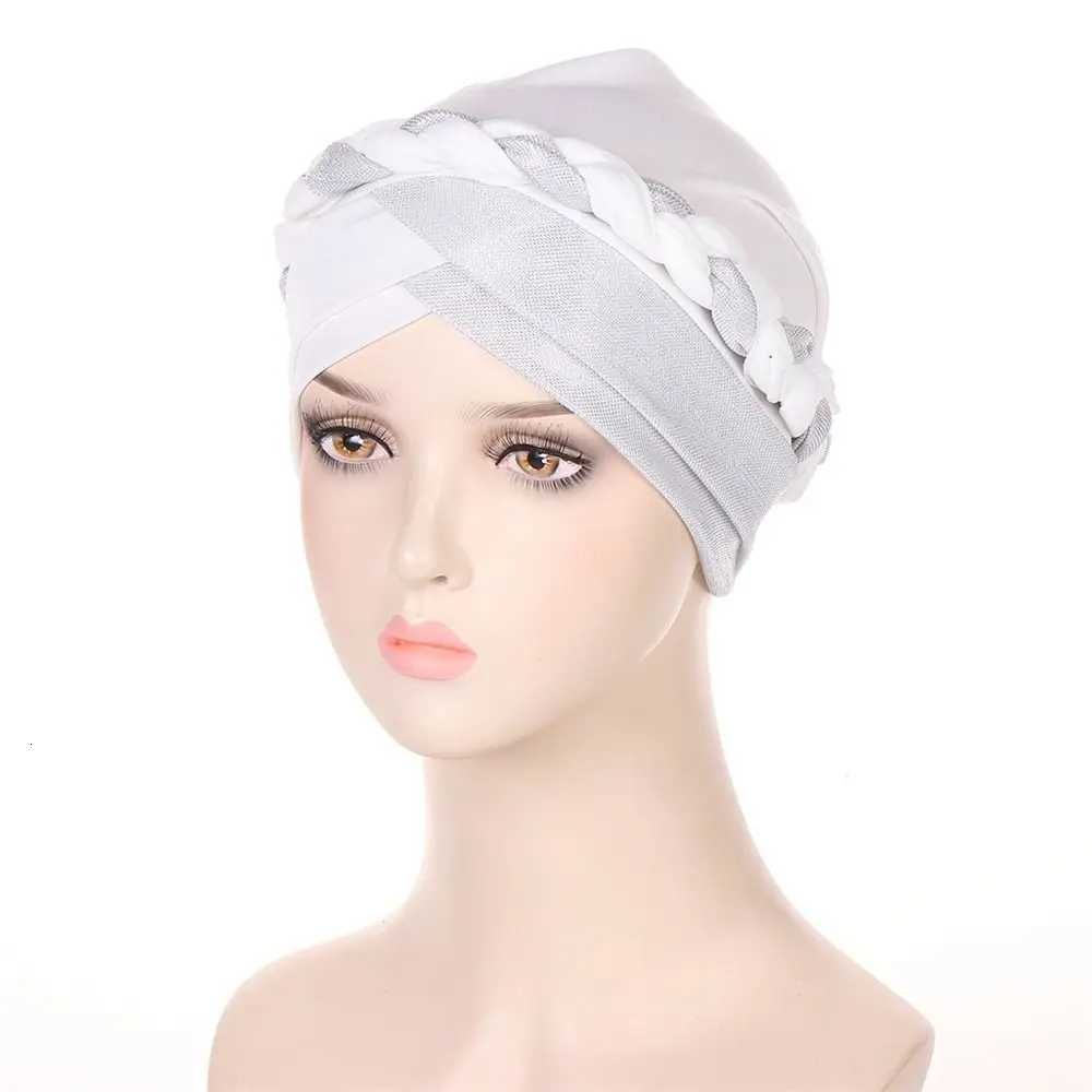 Lady Islamic Headwear Braid Head Wrap Chemo Cap Turban Hat Sleep Cap Cancer Hat Z250808