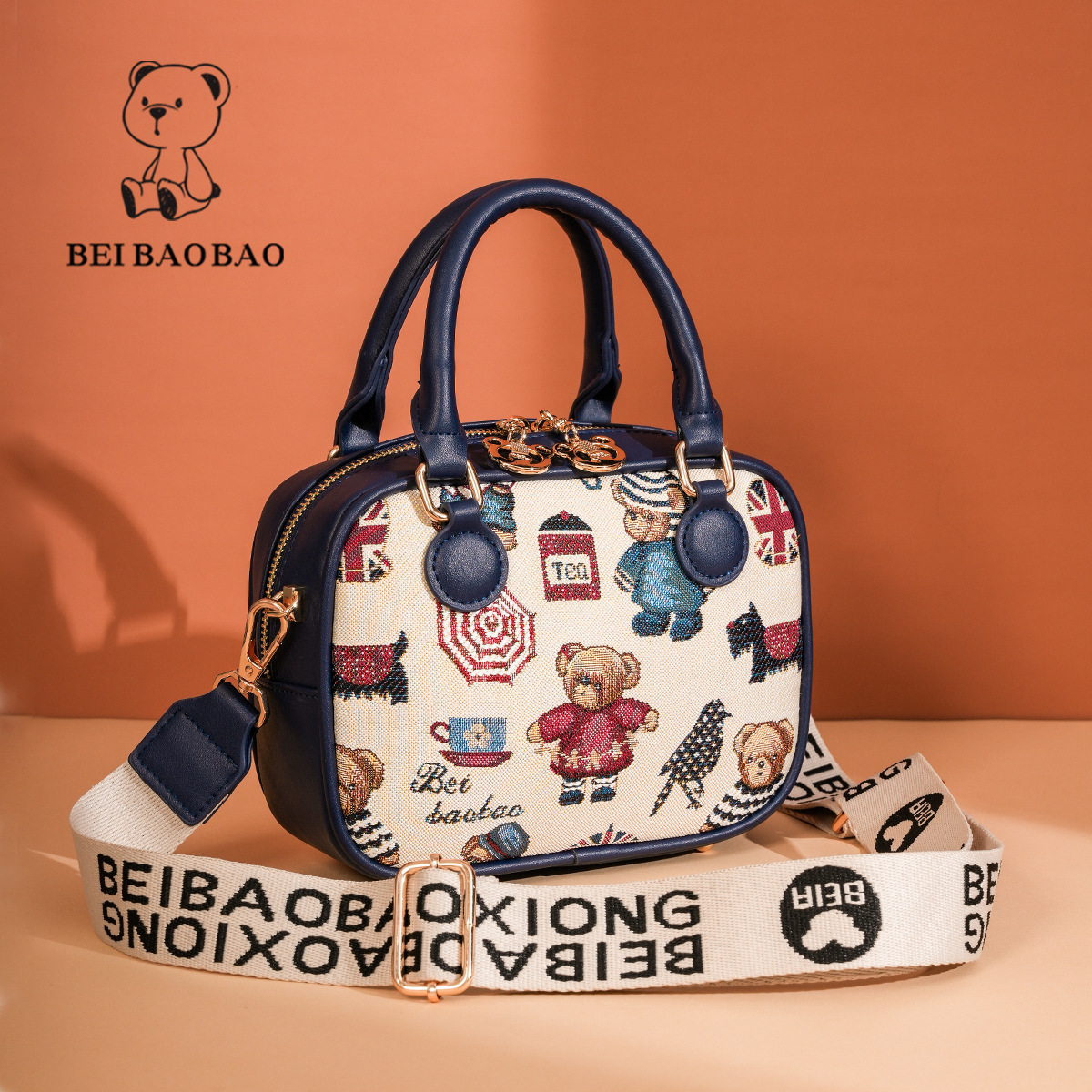 New Cute Ins Cartoon Bear Niche Design Trendy Shoulder Crossbody Bag ddmymoon