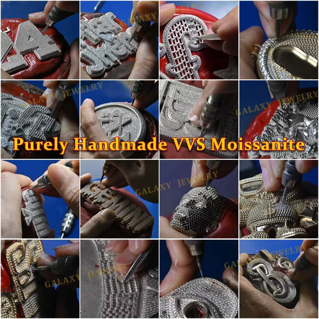 Custom Moissanite Pendant Men Hip Hop Iced Out VVS Diamond 925 Silver Mossanite Name Chain Letter Pendant Initial Necklace