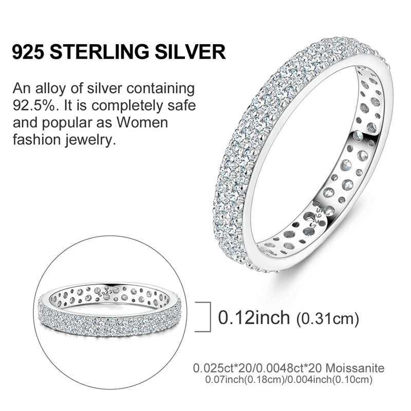 VAMO Classic Moissanite Rings S925 Silver Sparkling Full Diamond Wedding Engagement Ring Gift Y250808