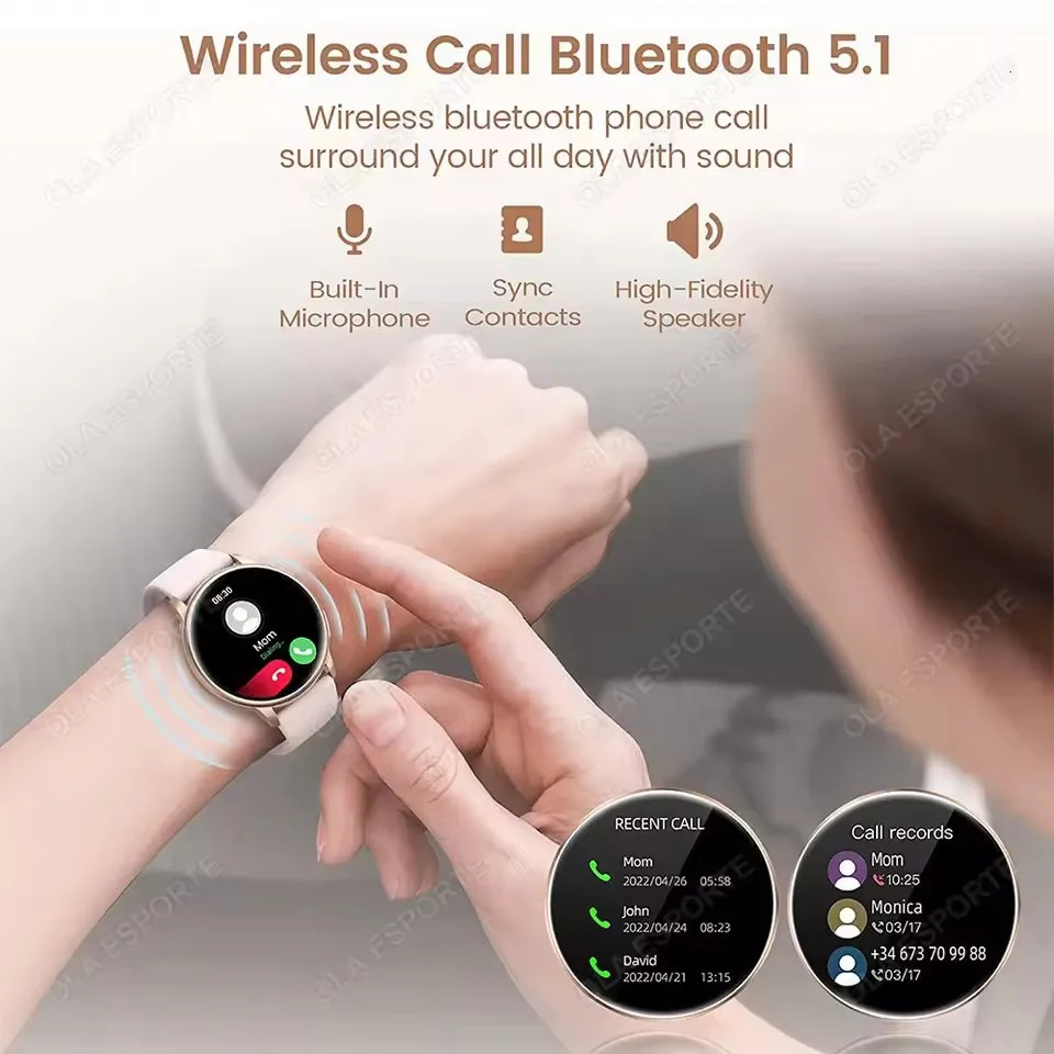 Women SmartWatch Bluetooth Call Lady Watches Sport Waterproof Heart Rate Sleep Smart Watch for Present Gift 250808