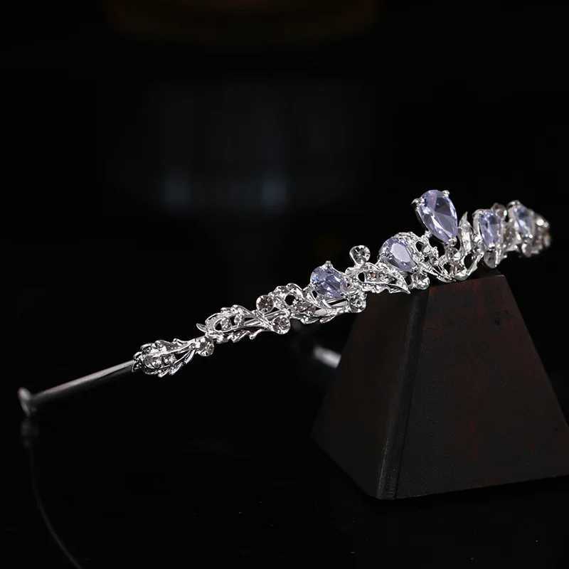 100% Zircon Bridal Tiara Crystal Wedding Crown Fashion Piece Rhinestone Hair Accessory for Women Birthday Parties Y250808