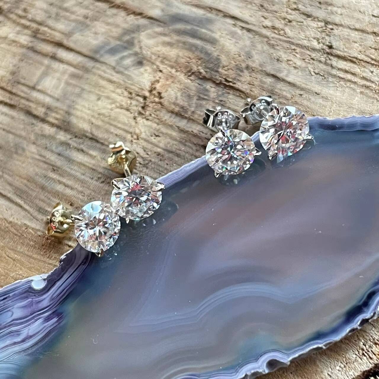 Fine Jewelry Earrings Classic Prongs Set 14K Gold 2CT Lab Grown Diamond IGI Certificate Stud Earrings