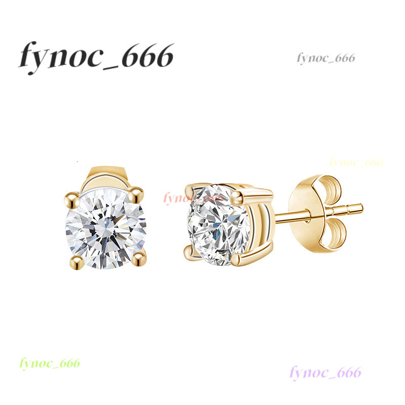 4 Prongs Push Back Lab Diamond Studs Round DEF VVS VS 3mm 4mm 5mm Hpht Lab Grown Diamond 10k 14k Solid Gold Stud Earrings