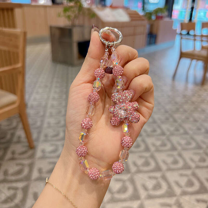 New Clay Bear Crystal Bracelet Creative Rhinestone Exquisite Bead Chain Car Keychain Bag Pendant