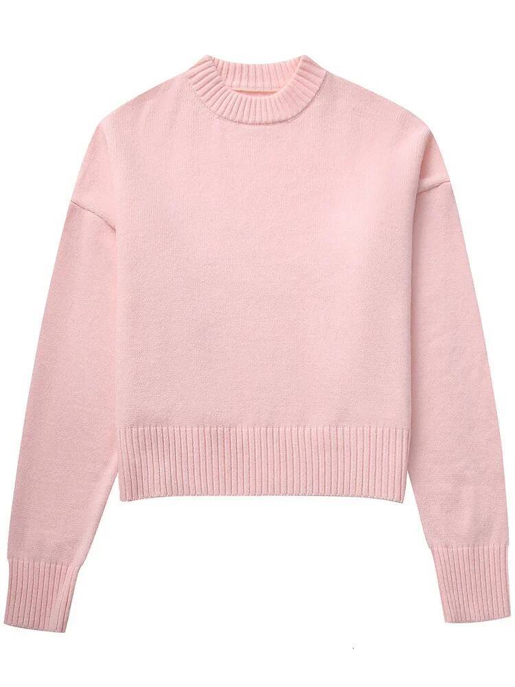 Tossy Pink Knitwear Sweater For Women Long Sleeve Fashion Loose Patchwork Cute Y2k Top Female Knit Elegant Pullover New dongdumaoyi