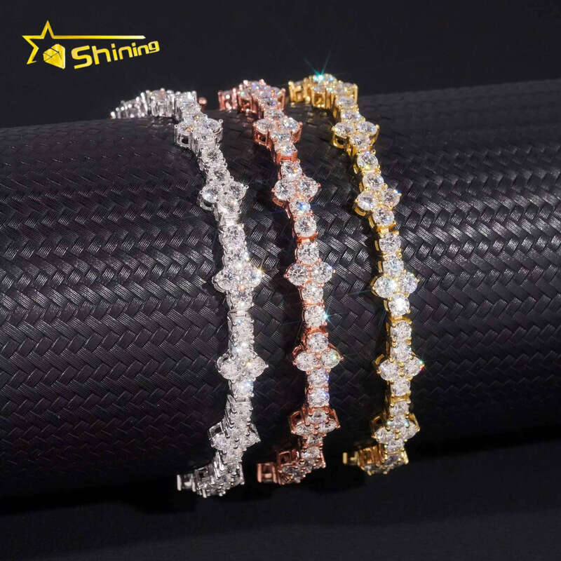 Sterling Sier Fast Delivery Cross Necklace Bracelet Pass Dia Tester GRA Certified VVS Moissanite Tennis Chain