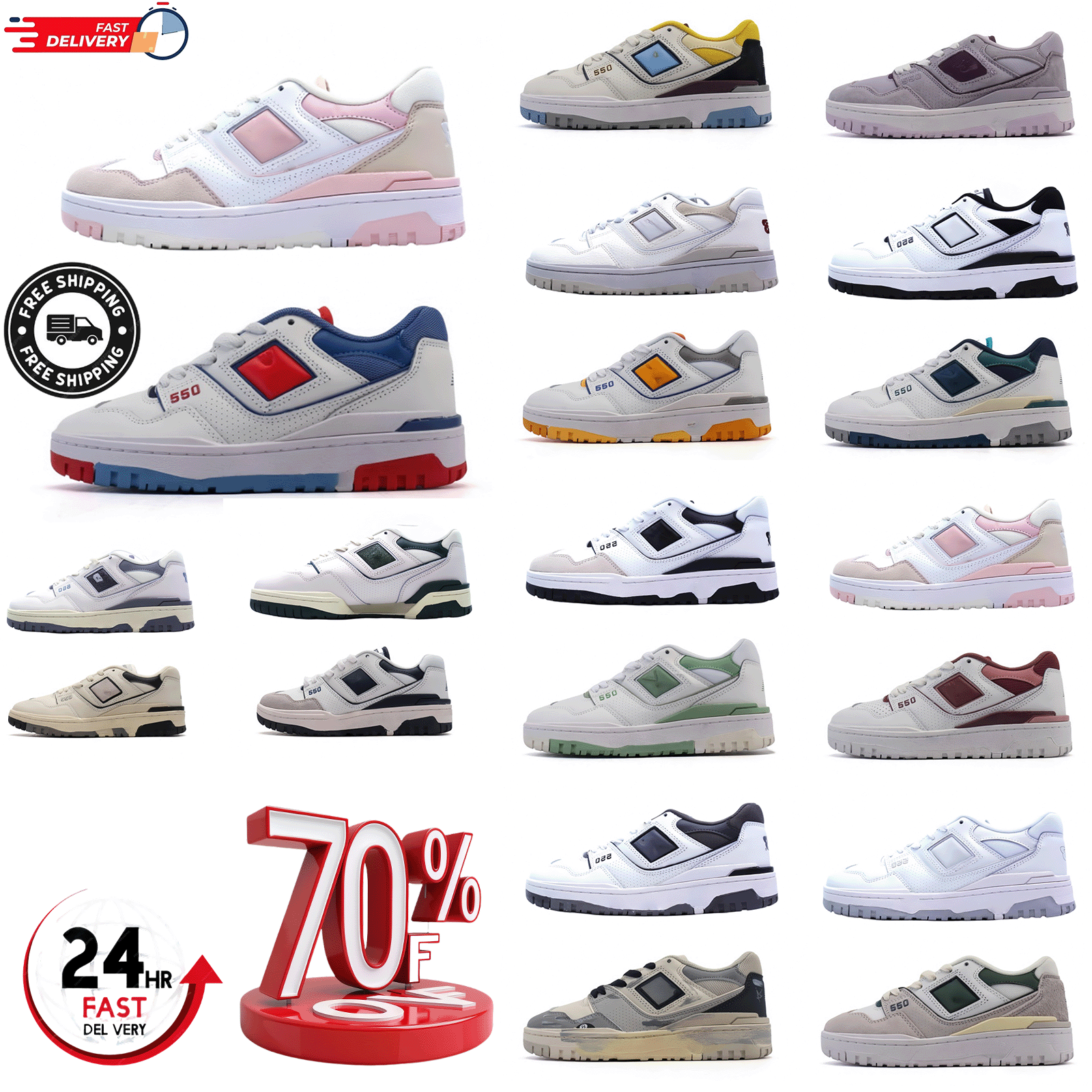 Hiking 550 shoesbalance shoes Luxury Platform Breathable Casual Shoes Flats Handmade Leather Classic Anti-slip Hiking Breathable Cushioned Cfort
