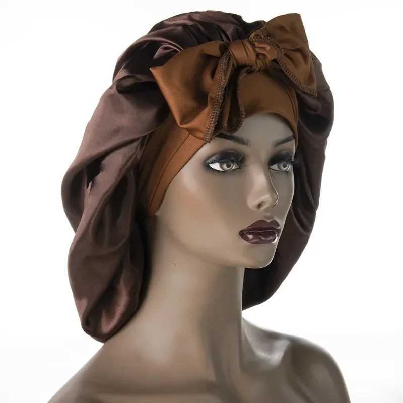 Women Silk Sleeping Cap Night Hat Head Cover Bonnet Satin For Curly Hair Care Beauty Maintenance Designer Hair Care Styling Z250808
