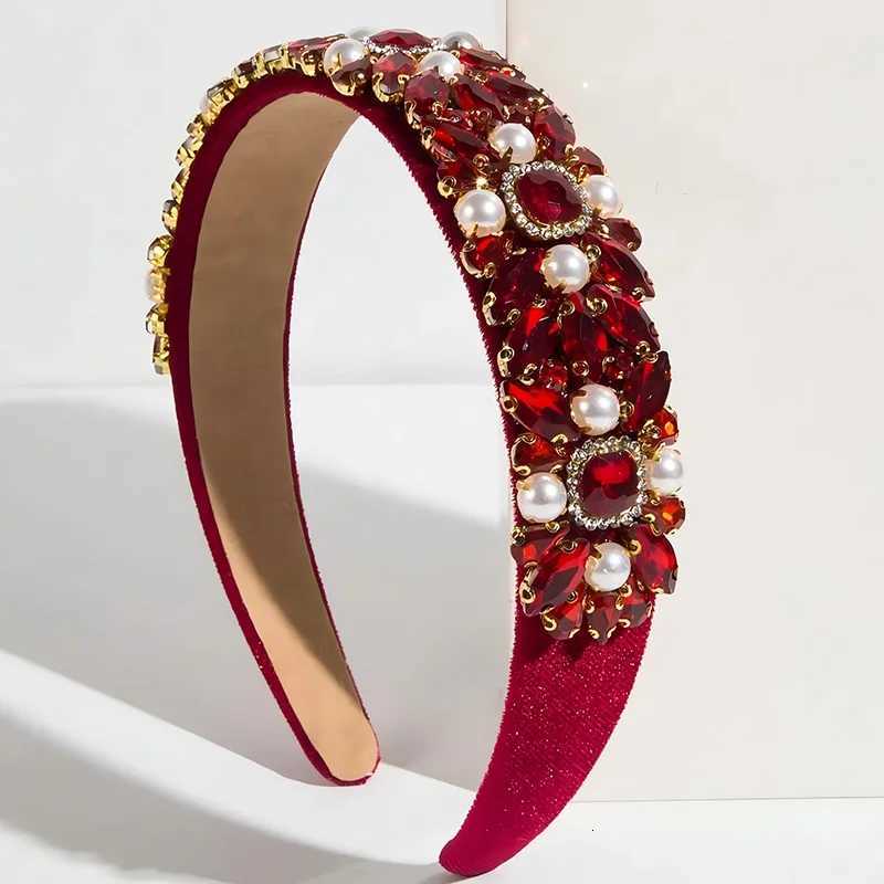 1pc Fashion Jewelry Hair Accessory Rhinestone Artificial Pearl Parties Banquets Daily Wear Wens Luxurious Hair Hoop Hair Band Y250808