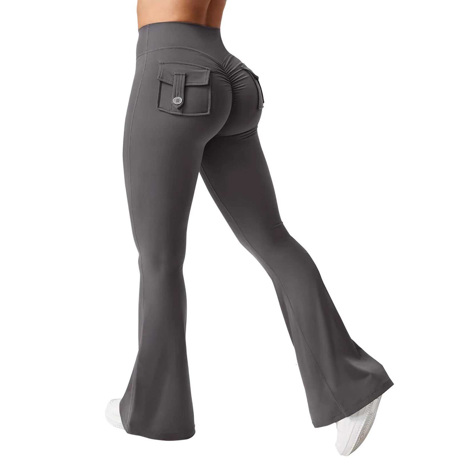 100% Cotton Women Yoga Pants High Waist Sport Seamless Leggings Scrunch Butt Solid Color Push Up Slim Flare Pants Booty Leggings XJ250808
