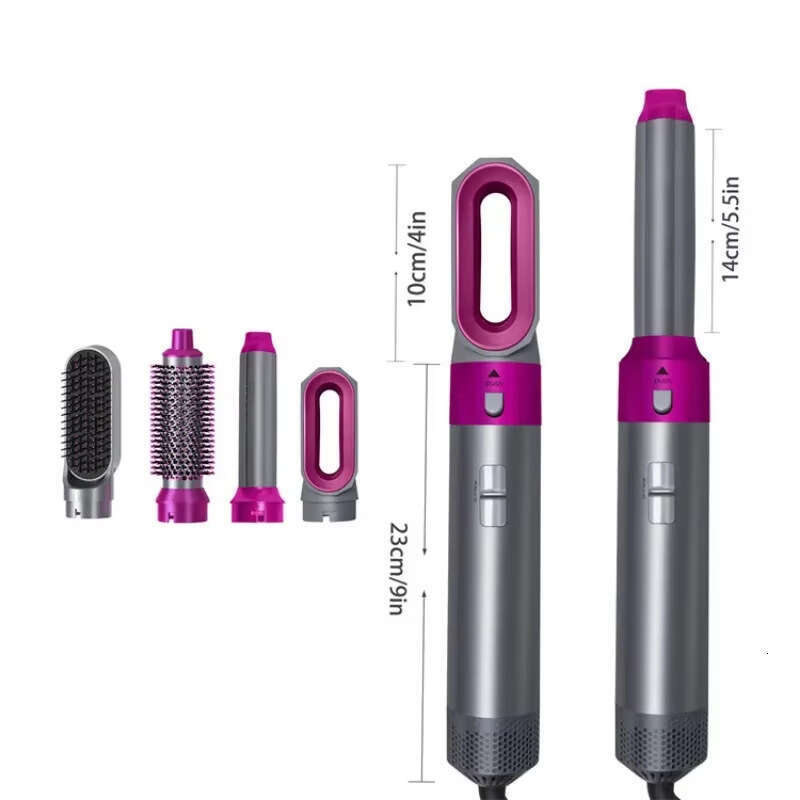 5-In-1 Hot Air Curling Iron Straightening Comb Dryer Automatic Hair Suction
