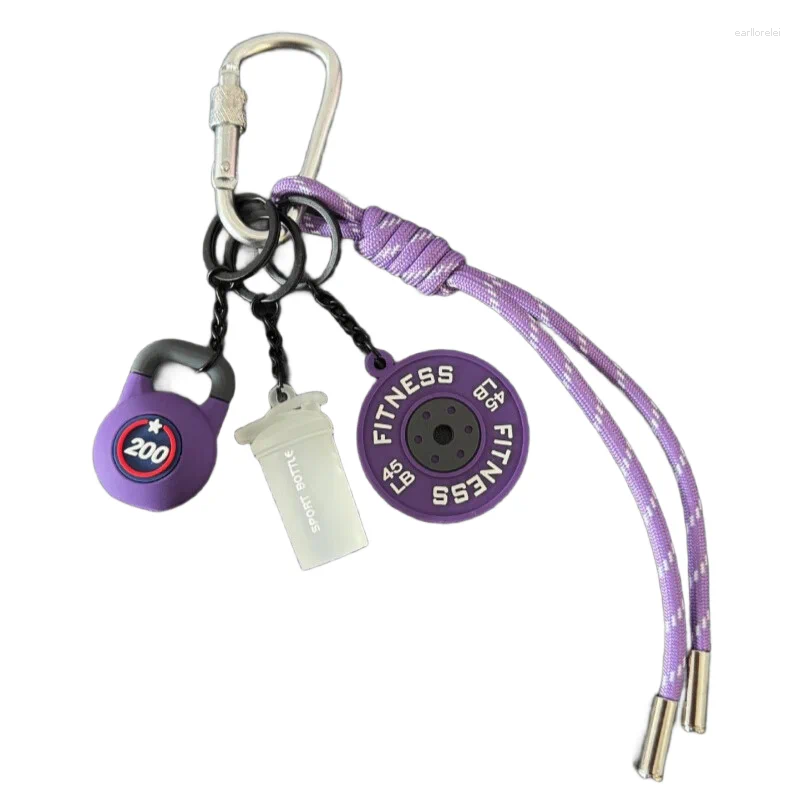 Fashion Sports Backpack Pendant Cute Pink Keychain Charm Bag Sport Cup Dumbbell Car Keys Wallet Key Chain