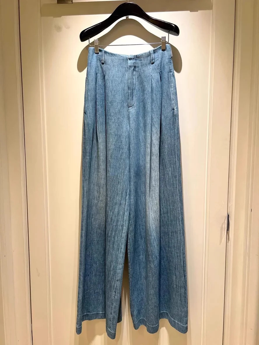 High Quality Cotton Pants Elegant Womens Denim Blue Blazer Outfits Fashion Ladies Vest Business Wear 250728