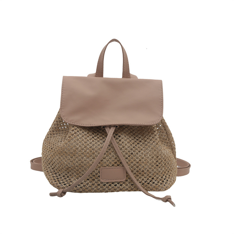 2025 Autumn New Women s Backpack Niche Design Straw Woven Women s Backpack Autumn New Fashionable Travel Bag Woven Small Backpack New Designer Backpac