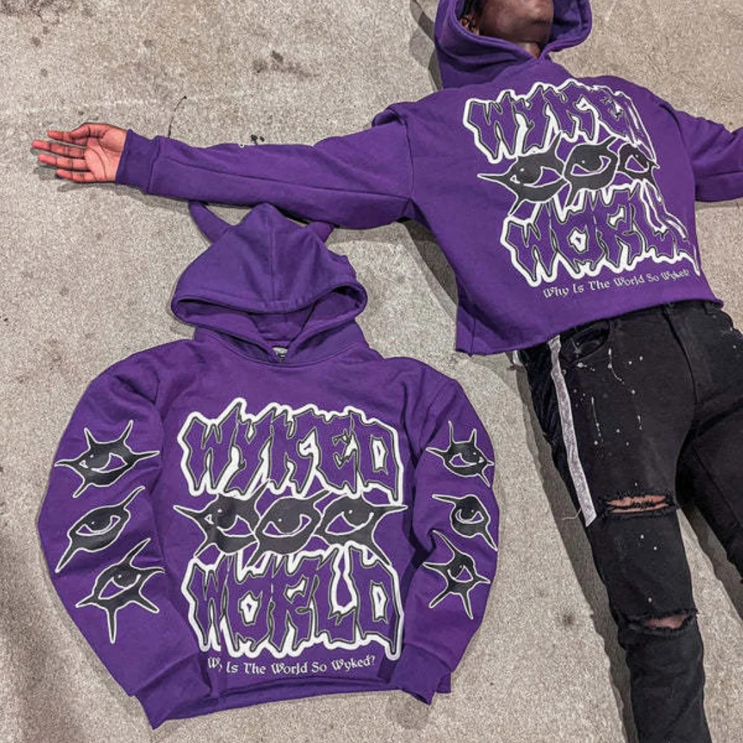 Y2K Style Fashion Pattern Hoodie Harajuku Fashion Street Printed Hoodie Loose Casual 250807