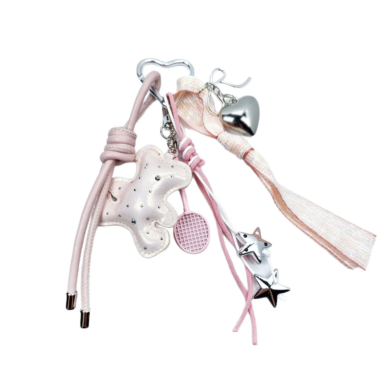 Womens Bag Pendants Sweet Exquisite Bear Heart Star Cute Kawaii Fashionable Versatile Accessories Highquality Keychains 250801