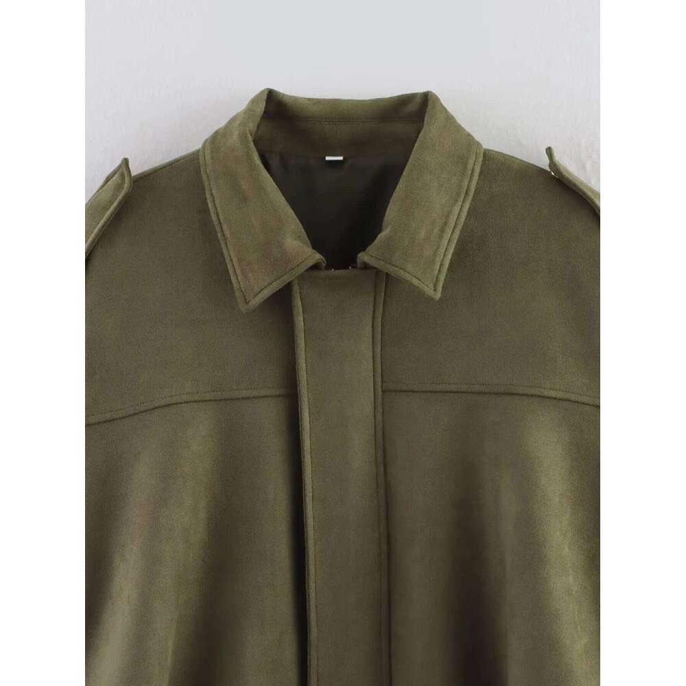 Zevity Women Casual Turn Down Collar Loose Cape Coat Ladies Retro Zipper Fly Batwing Sleeve Flight Jacket Tops CT9005