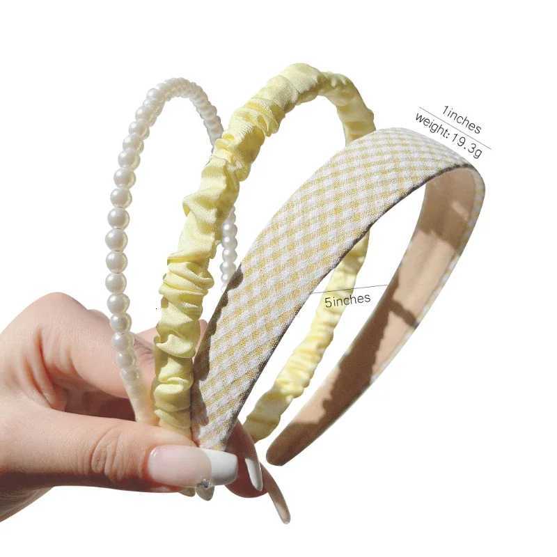 3Pcs/Set Wen Girls Cloth Hair Bands with Pearl Band Hair Hoop Fem Fashion Hair Accessories Heaear Gifts Y250808