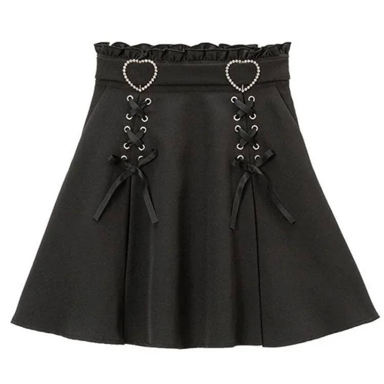 2025 Summer New Women's Super Large Skirt Yk Grunge High Waist Mushroom Skirt Summer Aesthetics Lace up fashion Ruffle Decoration Faldas Mujer Ne