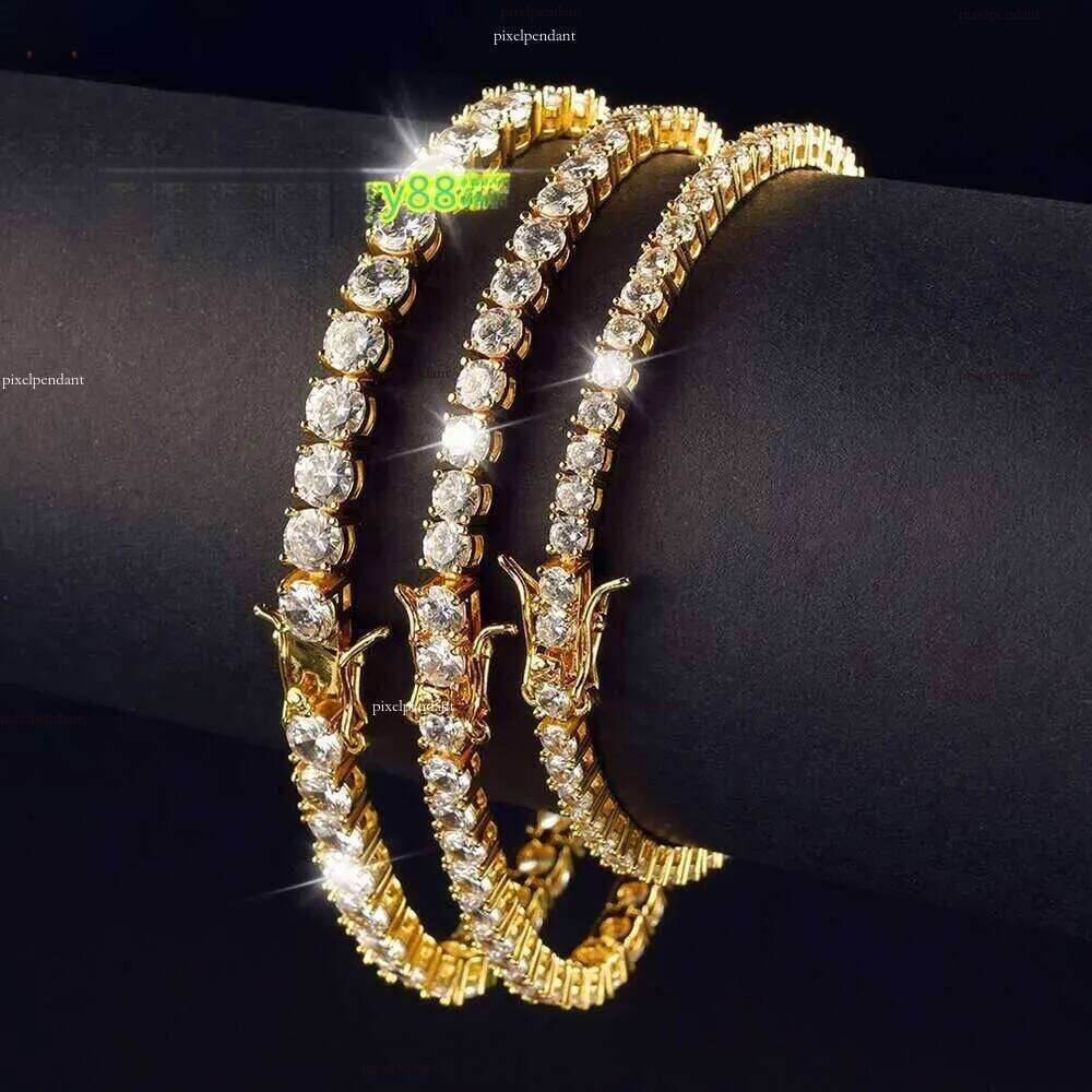 Juncheng GRA VVS Moissanite S Sterg Sier 10K 14K Gold Plated Chain Tennis Bracelet for Men Women Dia