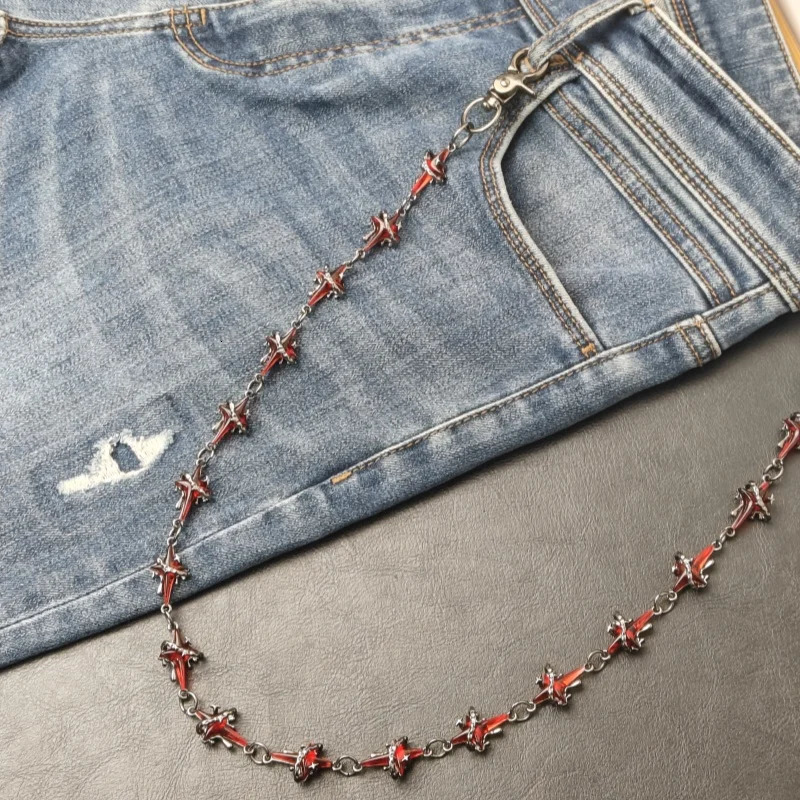 Bloodstone Four Pointed Star Pants Chain Styles For Men And Women Light Goods Body Ones Waist Accessories 250807