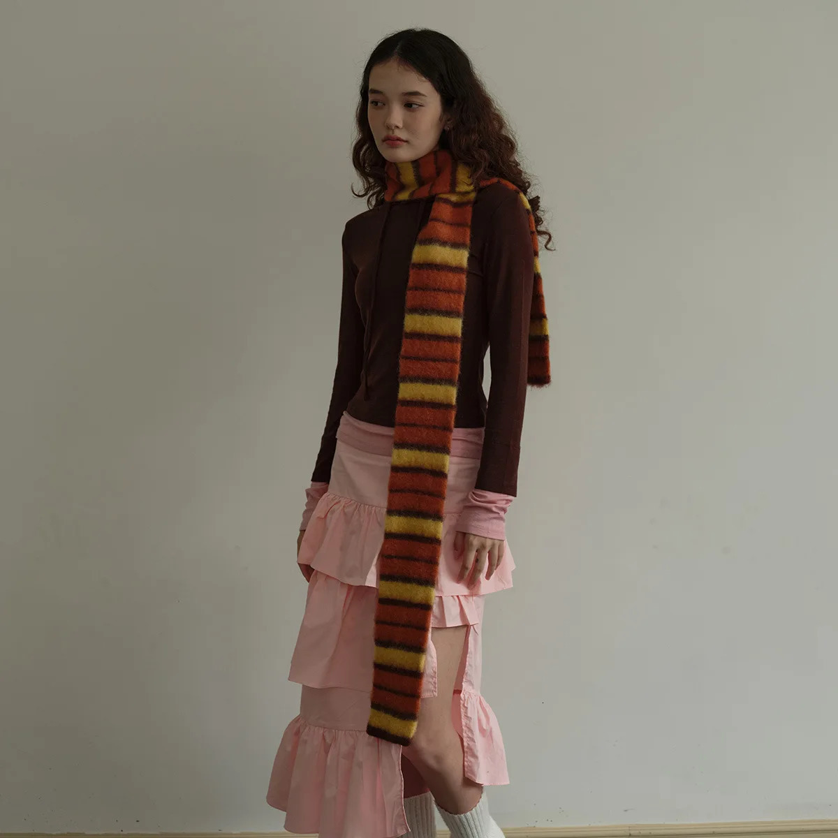 Winter Striped Knitted Scarves For Women Men Scarf Shawl Autumn Winter Warm Wraps Scarf Female Neck Scarf Shawls Unisex Scarves 250807