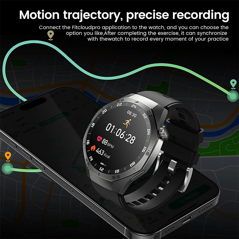 For GT5 Pro Smart Watch Men AMOLED Screen GPS Motion trajectory Heart Rate Bluetooth Calls SmartWatch Waterproof 250808