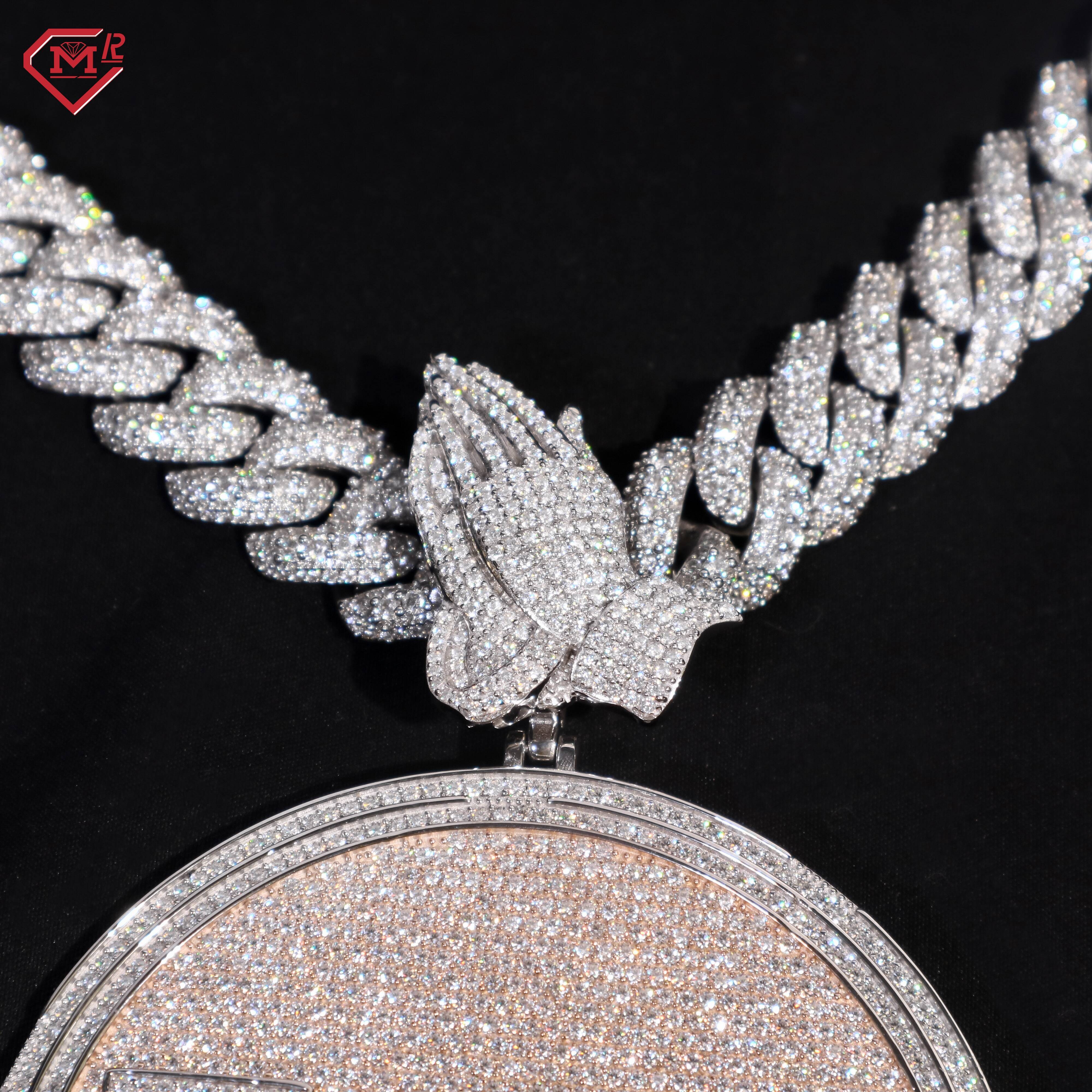 High Quality Custom Moissanite Pendant Round 925 Silver Passes Diamond Tester Moissanite Pendant