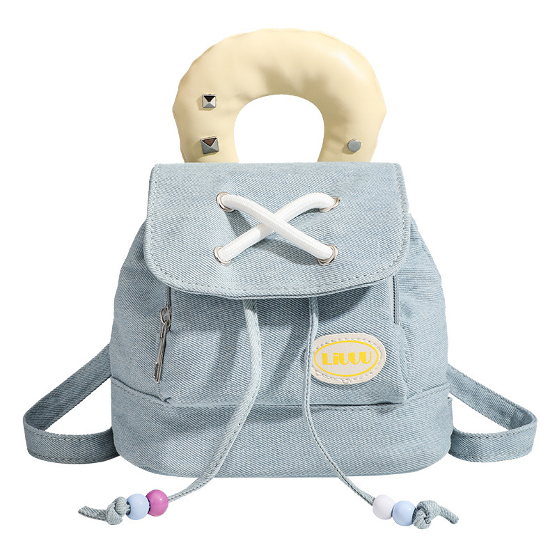 2025 Autumn New Women's Backpack Cowboy Women's Backpack fashion Trendy Fashion College Style Small Backpack Color blocked Women's Hand