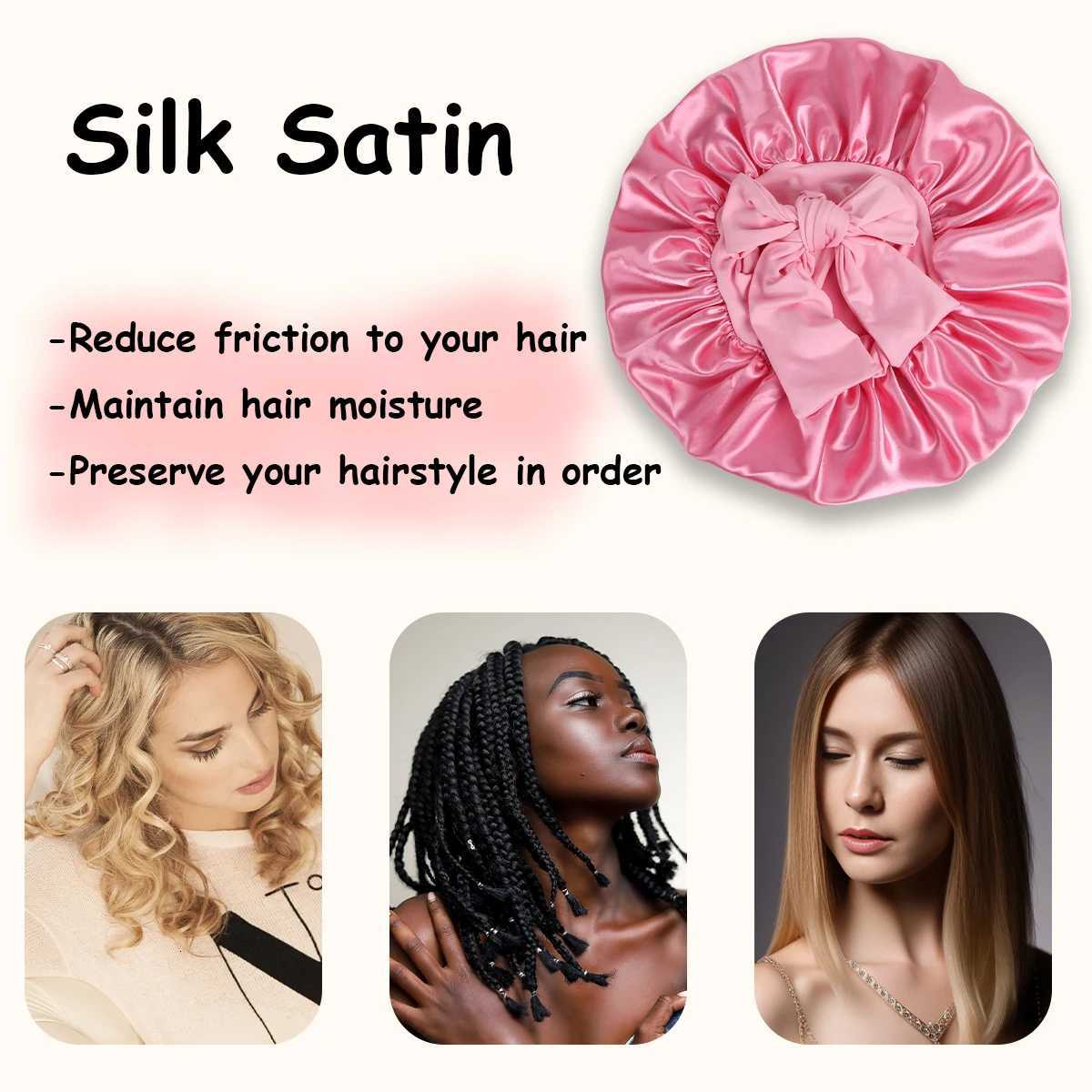 Breathable Shower Cap for Sleeping Adjustable Strap Hair Protector Natural Hair Wigs Soft Single-Layer Night Bath Cap 1PC Z250808