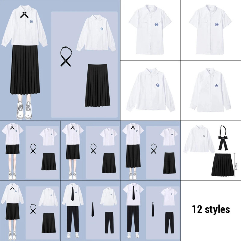 Men Women JK Uniform Thai Style School Uniforms Short Sleeve Shirts Preppy Pleated Skirt With Bow Tie TopSkirts Cosplay 250729