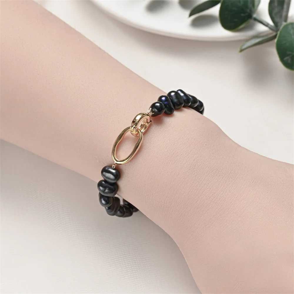 16cm 18cm 20cm Length 7-8mm Freshwater Pearl Bracelet Geometric Pattern Copper Clasp 2025 Newest Fashion Womens Bracelets Z250807