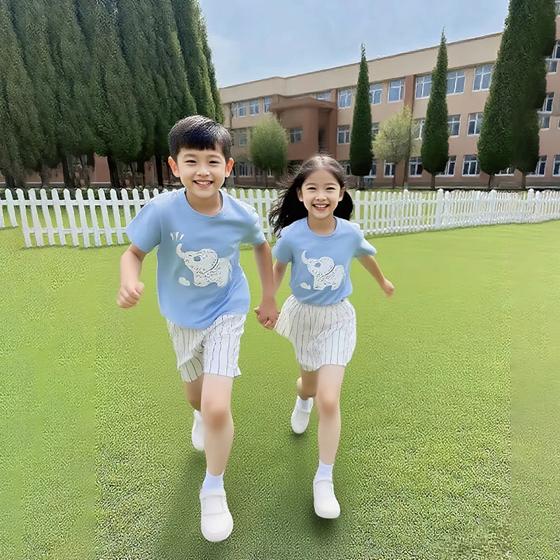 Children's short sleeved set, girls' new summer clothes, boys' T-shirts, shorts, children's clothing wholesale