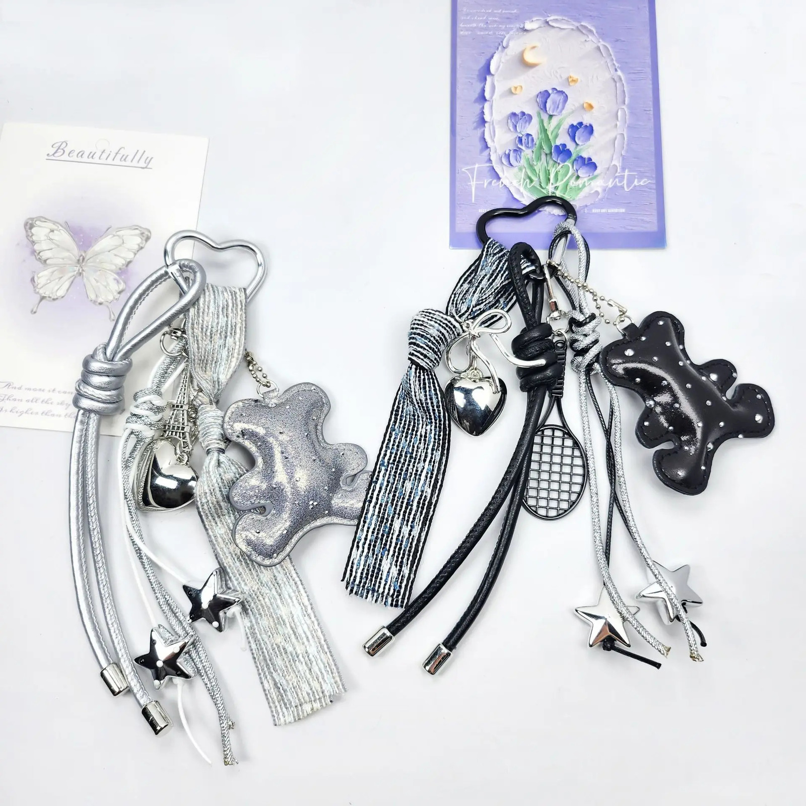 Womens Bag Pendants Sweet Exquisite Bear Heart Star Cute Kawaii Fashionable Versatile Accessories Highquality Keychains 250801