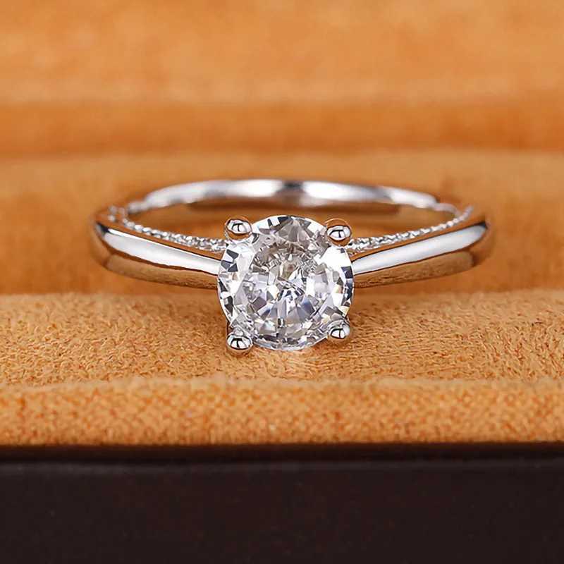 925 Sterling Silver 4 Claw Setting Cubic Zirconia Rings Luxury Wedding Accessories for Women Silver Color High-Quality Jewelry Y250808